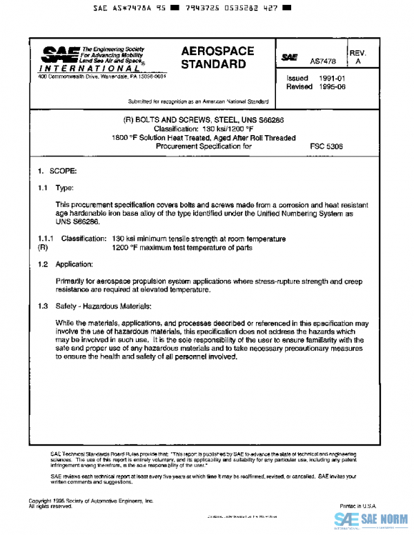 SAE AS7478A PDF SAE AS7478A PDF