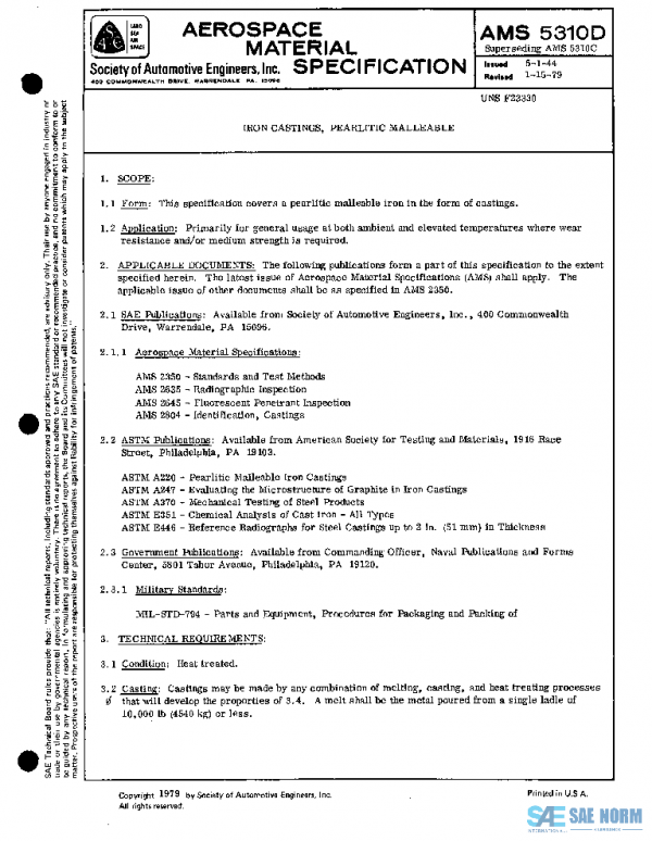 SAE AMS5310D PDF SAE AMS5310D PDF
