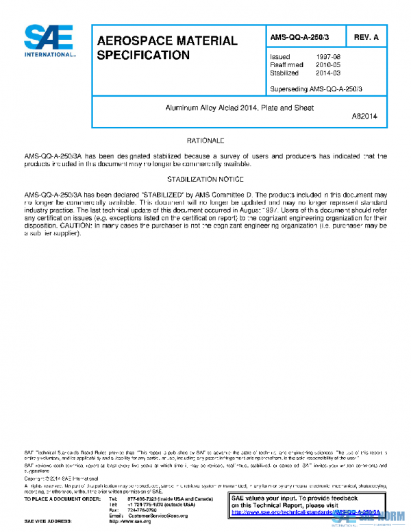 SAE AMSQQA250/3A PDF