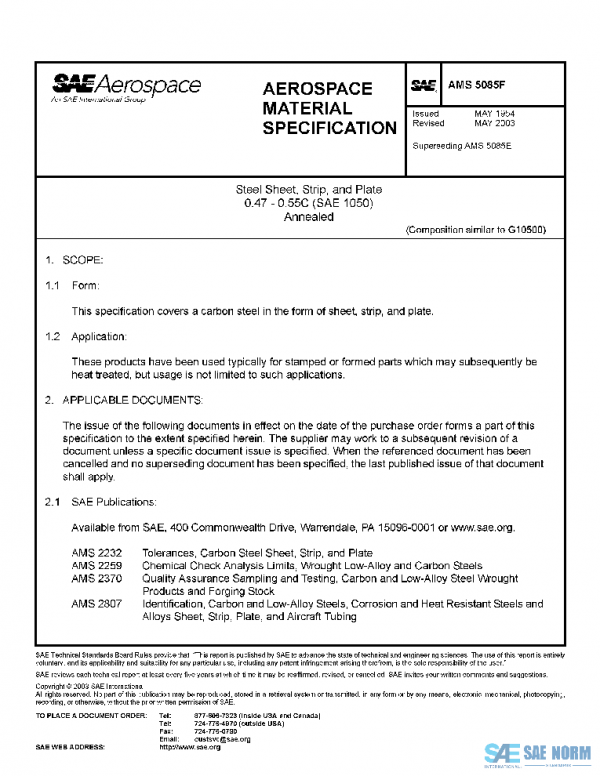 SAE AMS5085F PDF