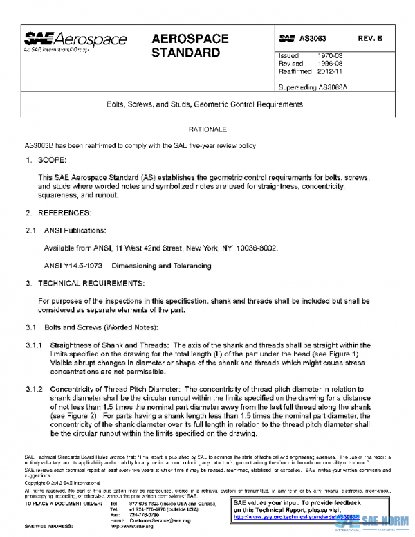 SAE AS3063B PDF SAE AS3063B PDF