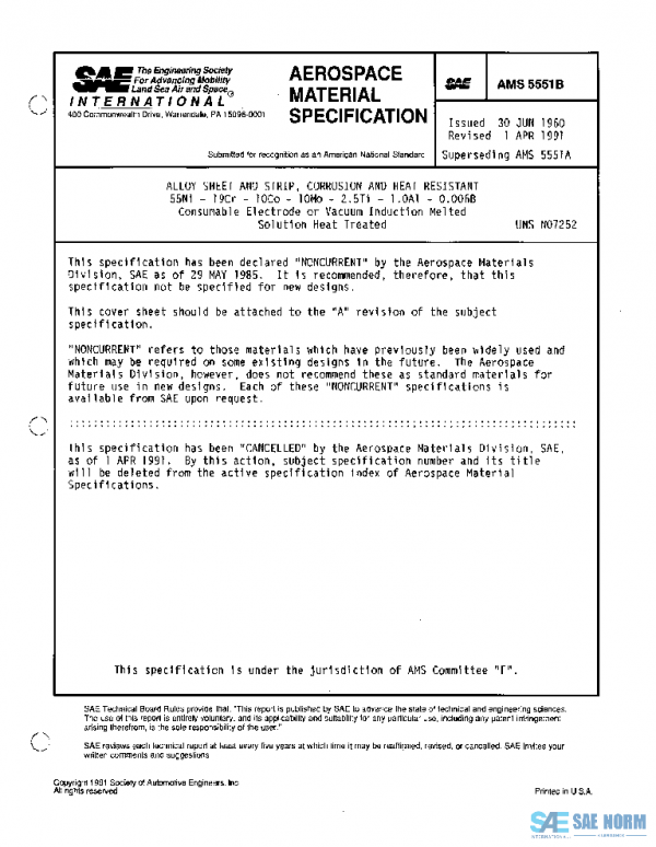 SAE AMS5551B PDF