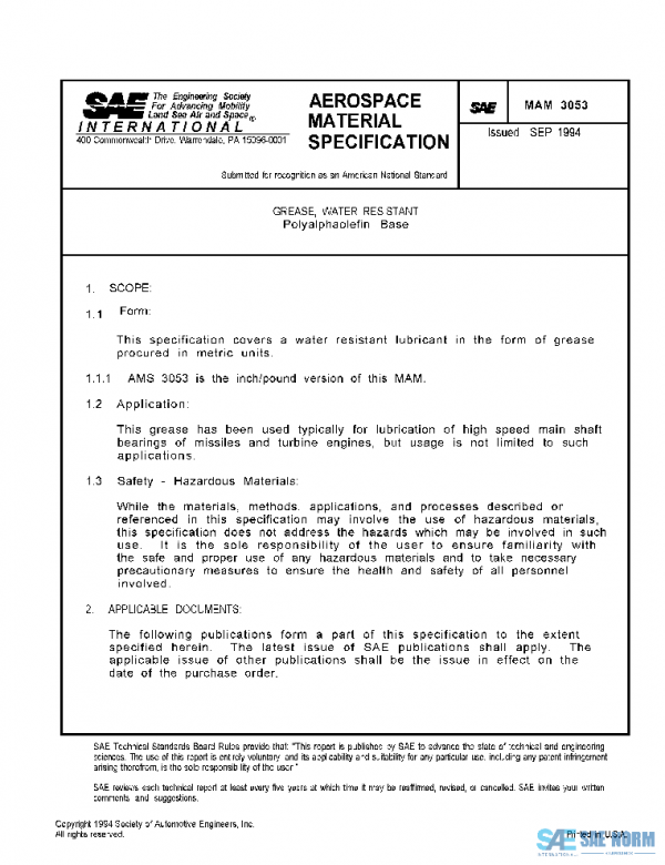 SAE MAM3053 PDF SAE MAM3053 PDF