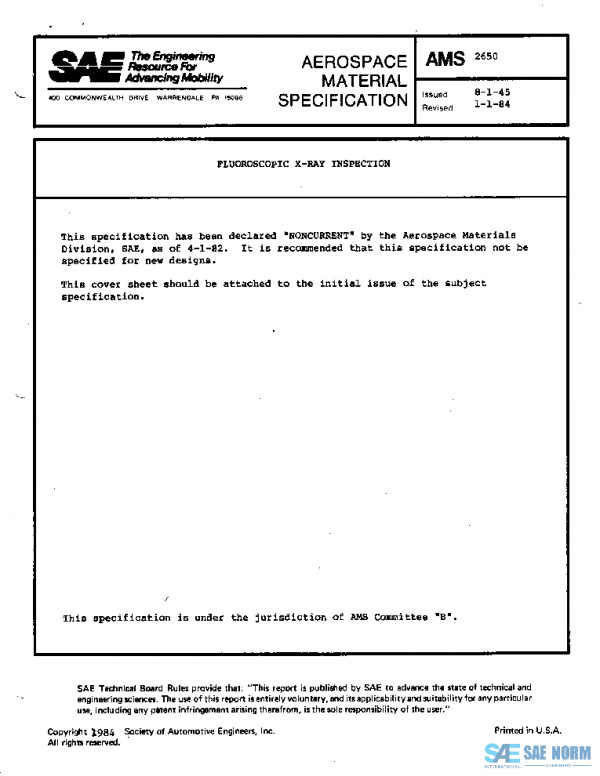 SAE AMS2650 PDF SAE AMS2650 PDF