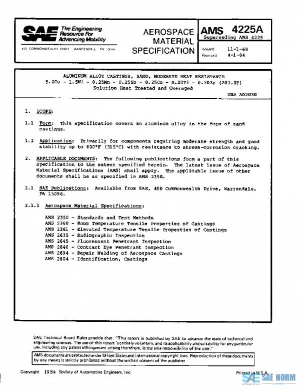 SAE AMS4225A PDF