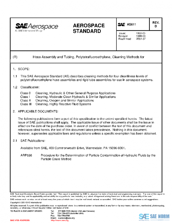 SAE AS611D PDF SAE AS611D PDF