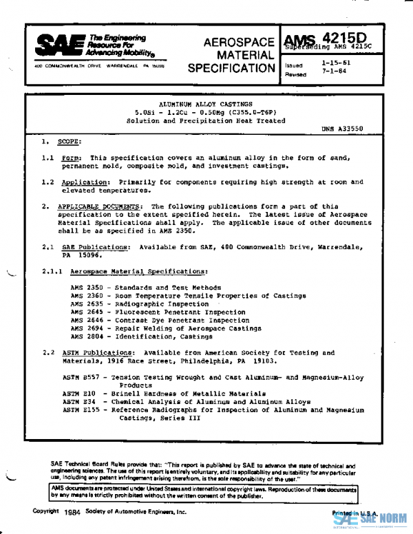 SAE AMS4215D PDF SAE AMS4215D PDF