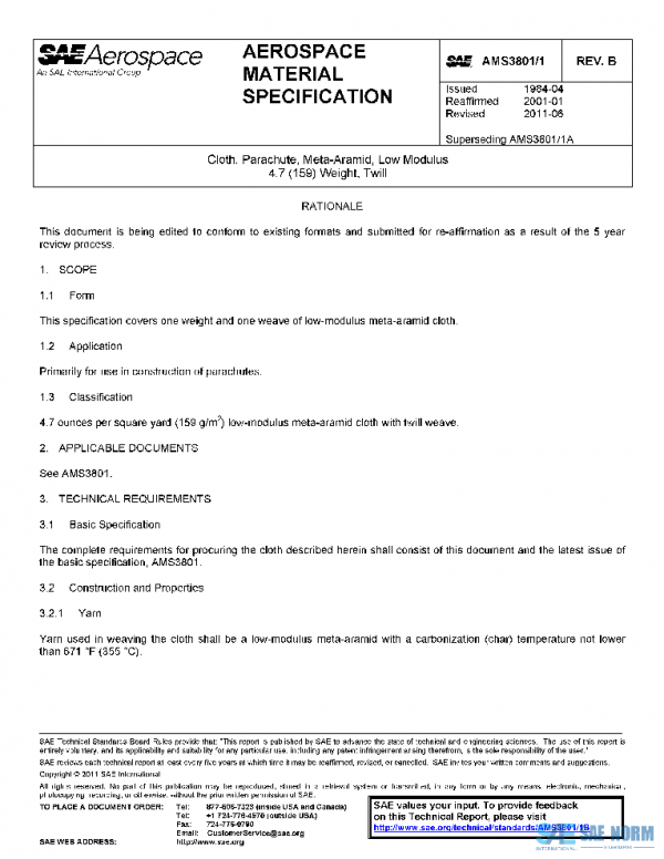 SAE AMS3801/1B PDF SAE AMS3801/1B PDF