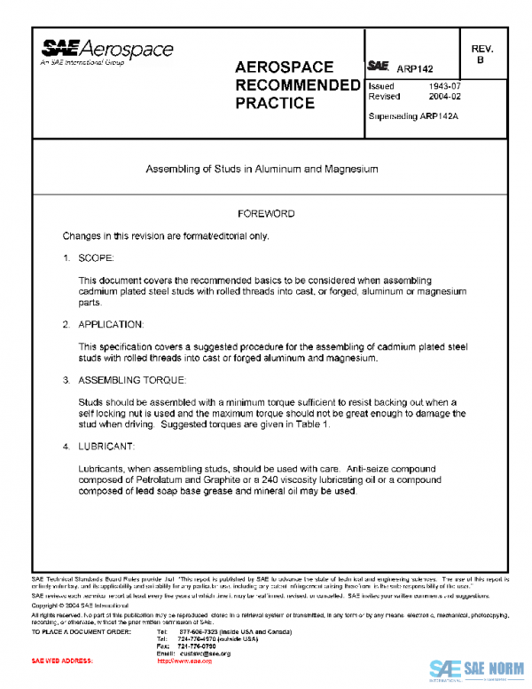 SAE ARP142B PDF
