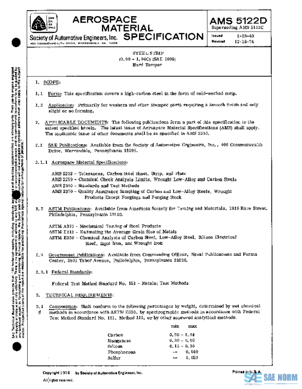 SAE AMS5122D PDF SAE AMS5122D PDF
