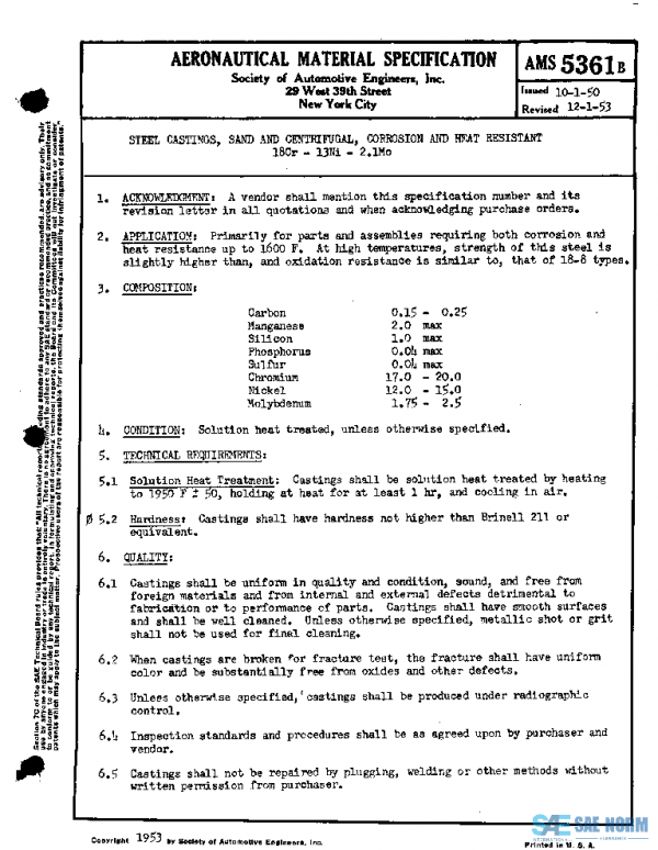 SAE AMS5361B PDF SAE AMS5361B PDF