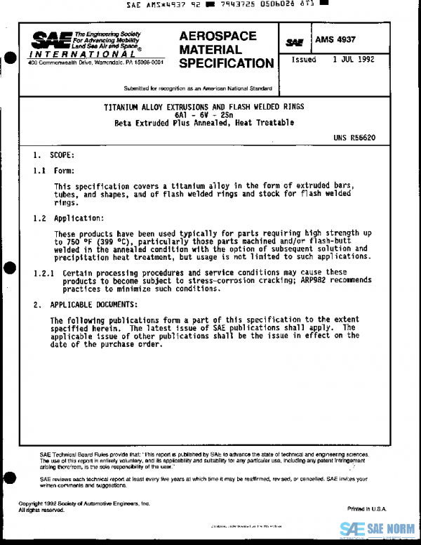 SAE AMS4937 PDF SAE AMS4937 PDF