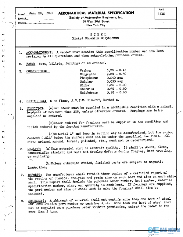 SAE AMS6415 PDF SAE AMS6415 PDF