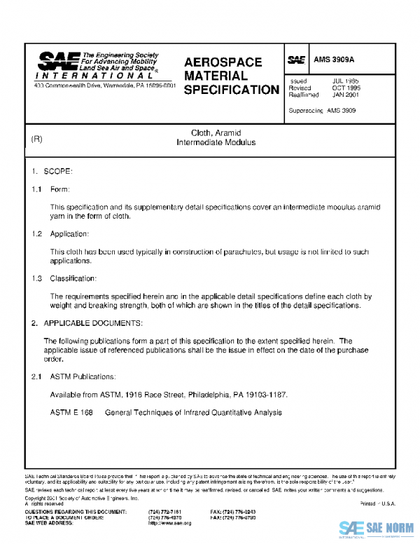 SAE AMS3909A PDF SAE AMS3909A PDF