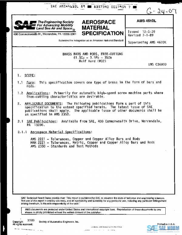 SAE AMS4610L PDF SAE AMS4610L PDF
