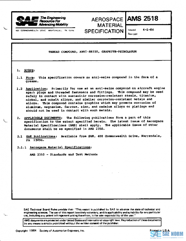 SAE AMS2518 PDF SAE AMS2518 PDF