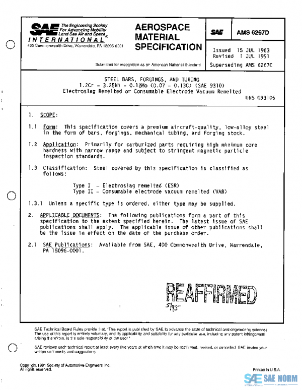 SAE AMS6267D PDF