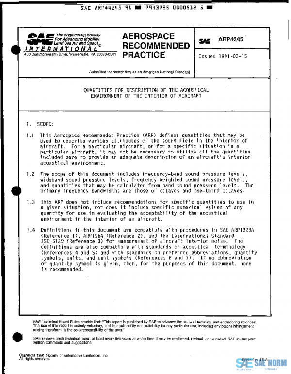 SAE ARP4245 PDF