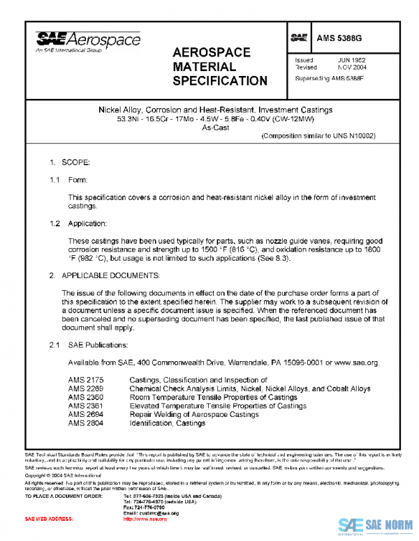 SAE AMS5388G PDF SAE AMS5388G PDF