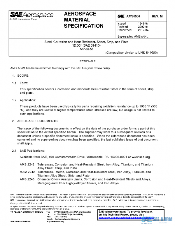 SAE AMS5504M PDF