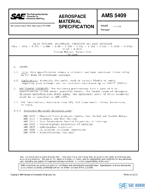 SAE AMS5409 PDF