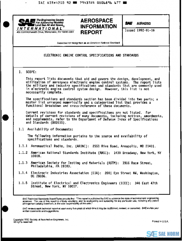 SAE AIR4250 PDF SAE AIR4250 PDF