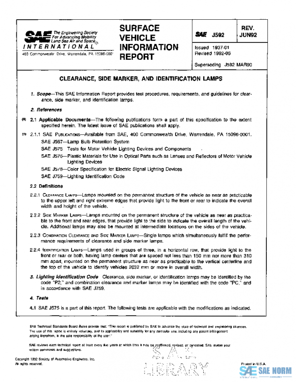 SAE J592_199206 PDF SAE J592_199206 PDF