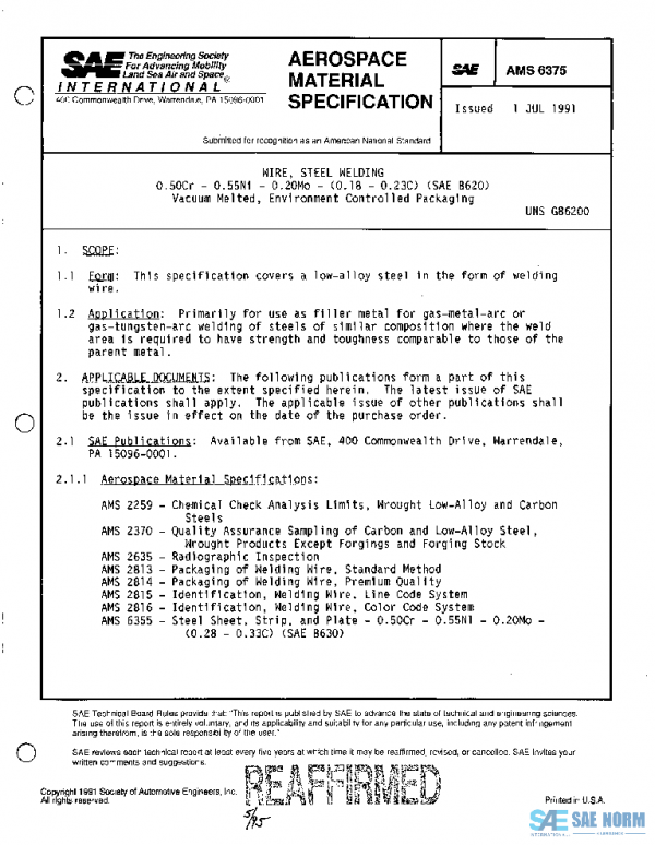 SAE AMS6375 PDF SAE AMS6375 PDF