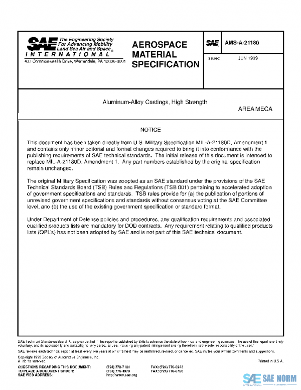SAE AMSA21180 PDF SAE AMSA21180 PDF
