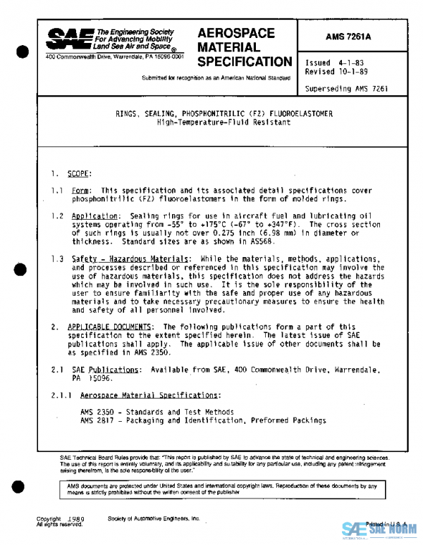 SAE AMS7261A PDF SAE AMS7261A PDF