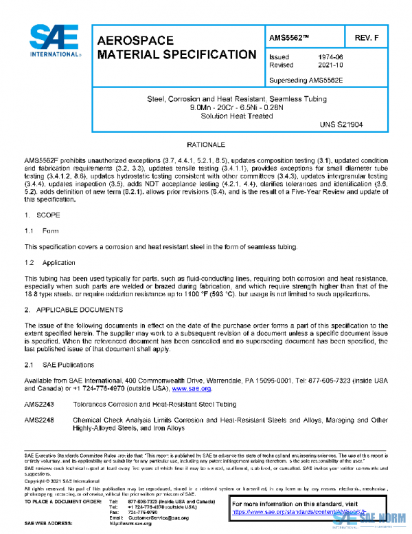 SAE AMS5562F PDF SAE AMS5562F PDF