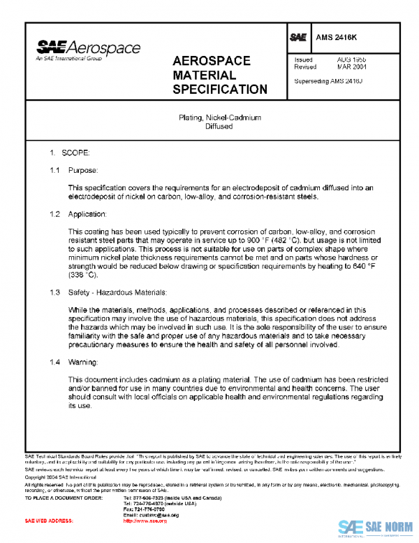 SAE AMS2416K PDF SAE AMS2416K PDF