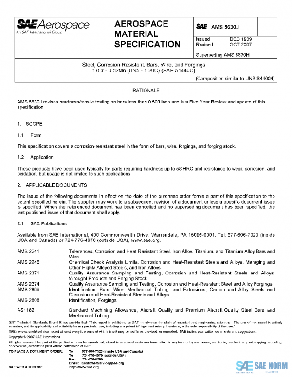 SAE AMS5630J PDF SAE AMS5630J PDF