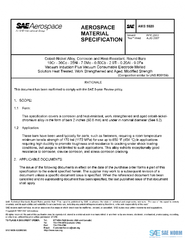 SAE AMS5920 PDF