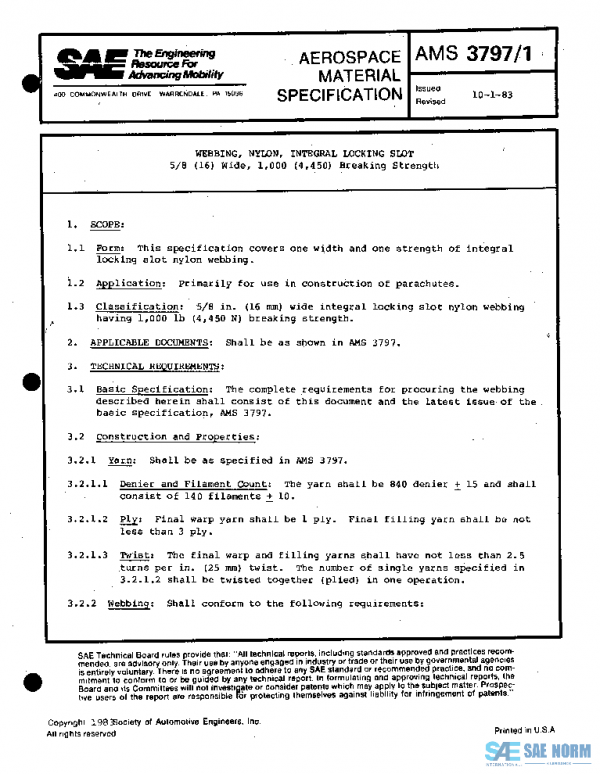 SAE AMS3797/1 PDF SAE AMS3797/1 PDF