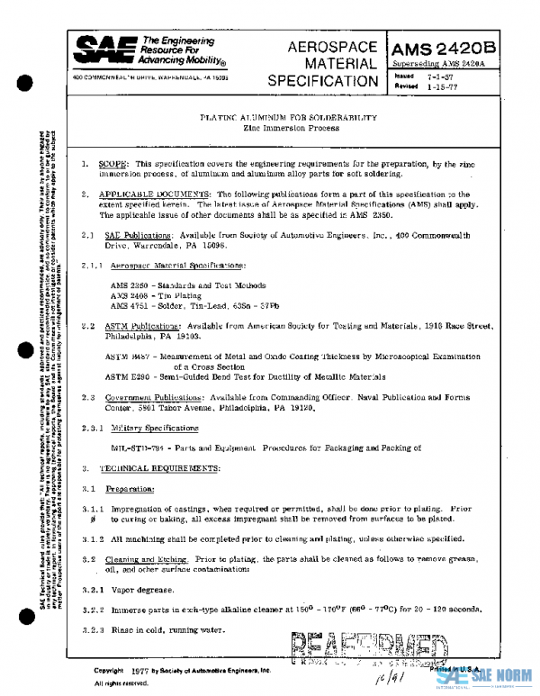 SAE AMS2420B PDF SAE AMS2420B PDF