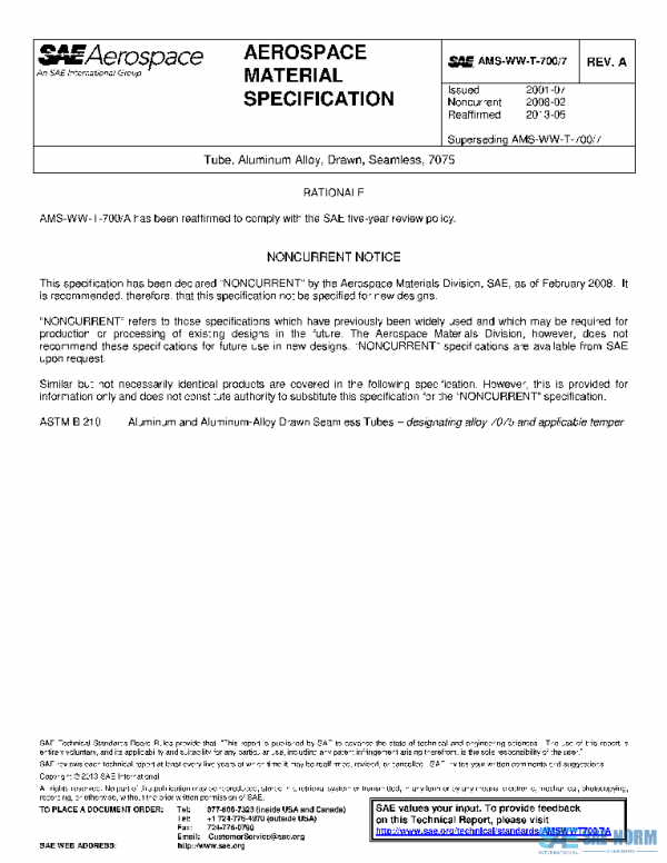 SAE AMSWWT700/7A PDF