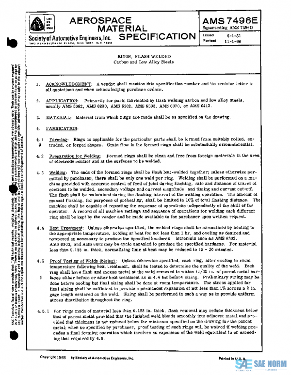 SAE AMS7496E PDF SAE AMS7496E PDF