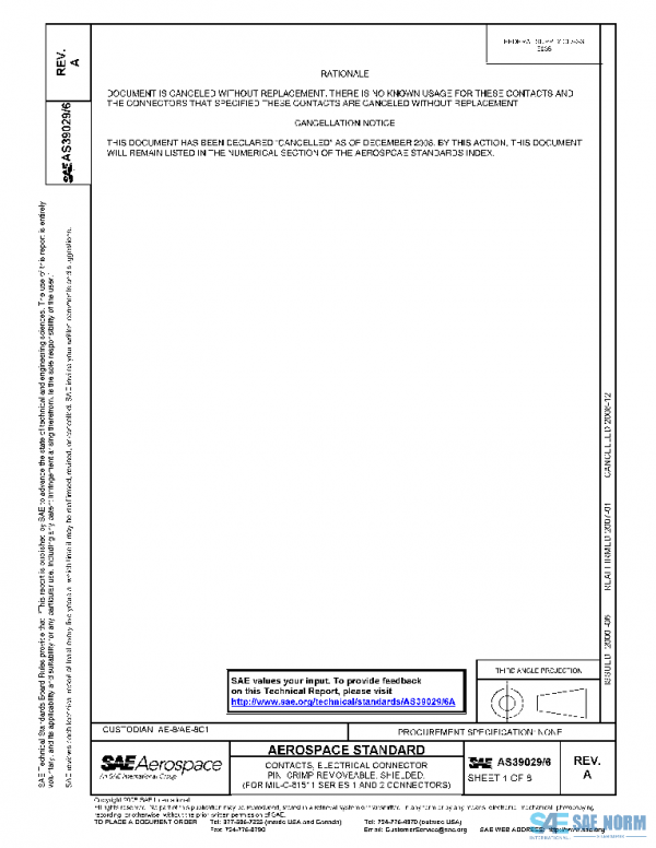 SAE AS39029/6A PDF SAE AS39029/6A PDF
