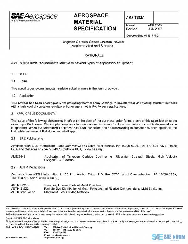 SAE AMS7882A PDF SAE AMS7882A PDF
