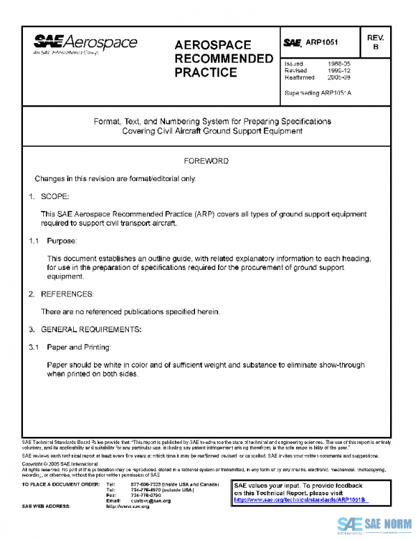 SAE ARP1051B PDF SAE ARP1051B PDF