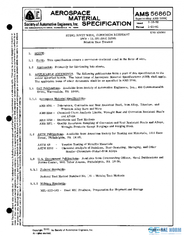 SAE AMS5686D PDF SAE AMS5686D PDF