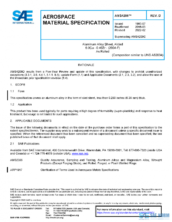 SAE AMS4209D PDF