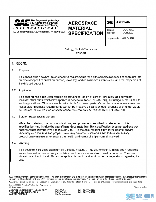SAE AMS2416J PDF SAE AMS2416J PDF