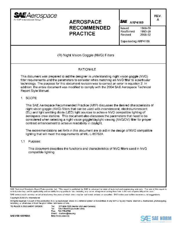 SAE ARP4169A PDF SAE ARP4169A PDF