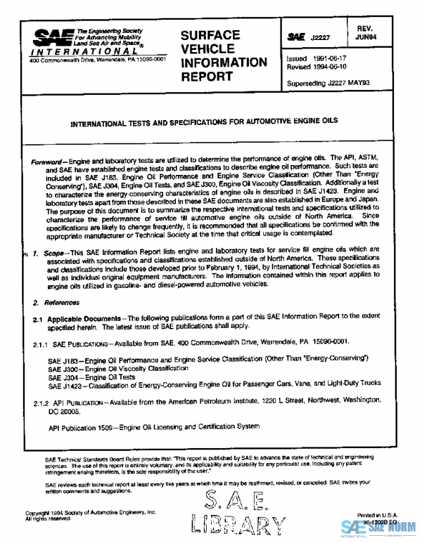 SAE J2227_199406 PDF