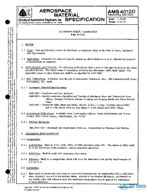 SAE AMS4012D PDF