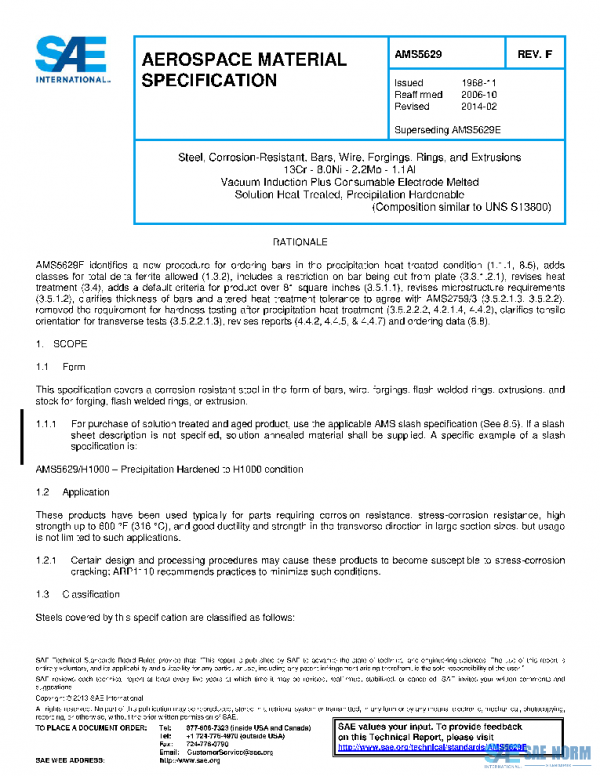 SAE AMS5629F PDF SAE AMS5629F PDF