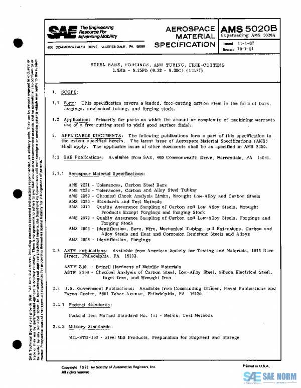 SAE AMS5020B PDF