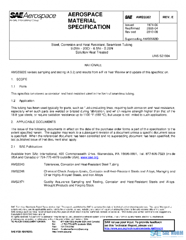 SAE AMS5562E PDF SAE AMS5562E PDF
